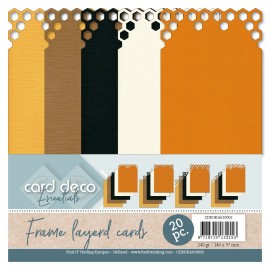 Linnen Frame Layerd Cards – A6 (rechthoek) – Honey