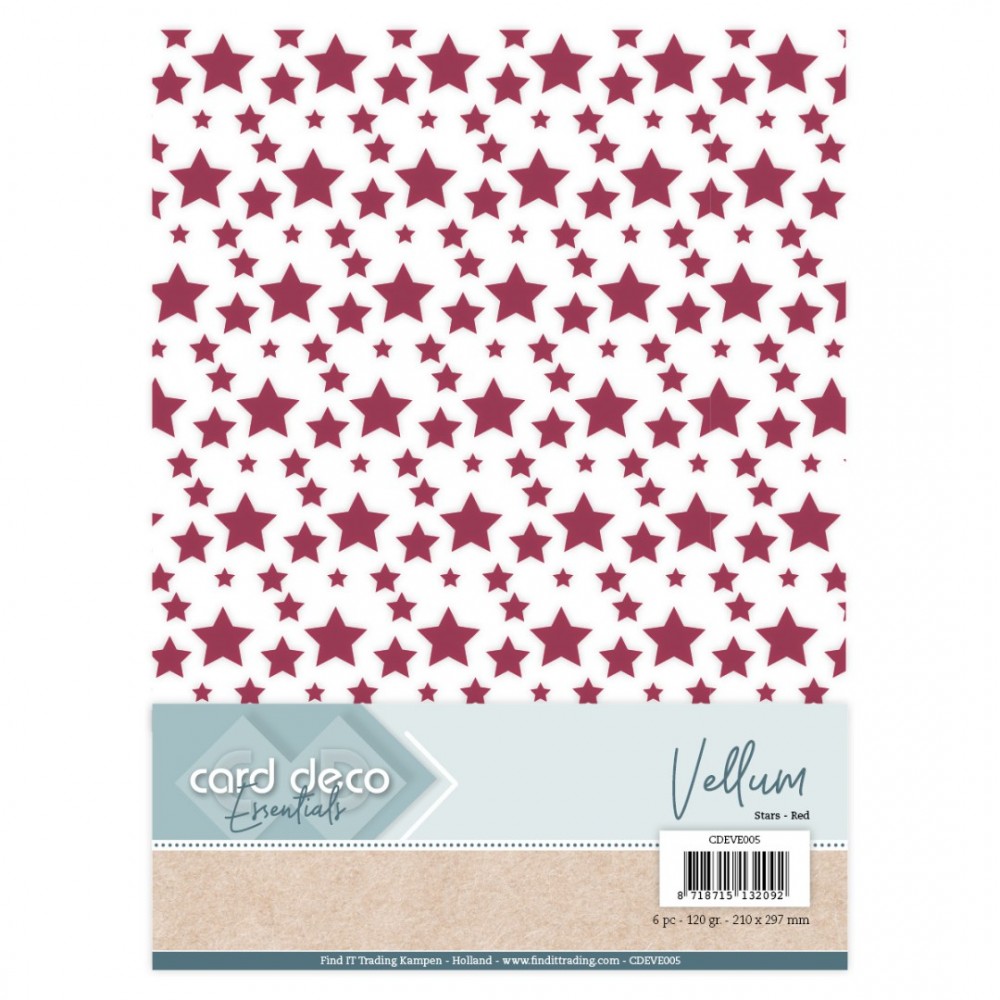 Vellum – Stars Red – Card Deco Essentials