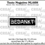 Crealies Texto Negativo Bedankt - NL (H)