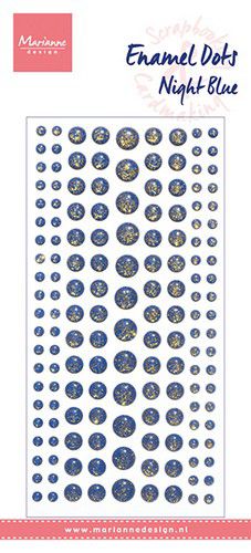 Marianne D Decoration Enamel dots – Glitter Nachtblauw