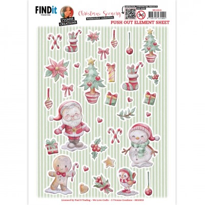 Push out – Yvonne Creations – Christmas Scenery – Small Elements A