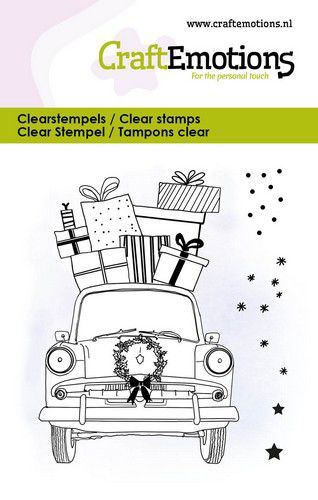 CraftEmotions clearstamps – Kerstauto