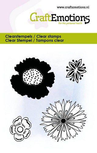 CraftEmotions clearstamps  – Losse bloemen 1