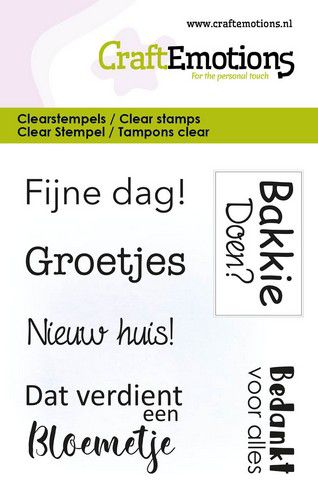 CraftEmotions clearstamps  – Verdient bloemetje tekst NL