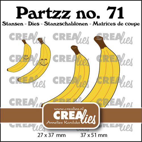 Crealies Partzz Banaan klein en middel