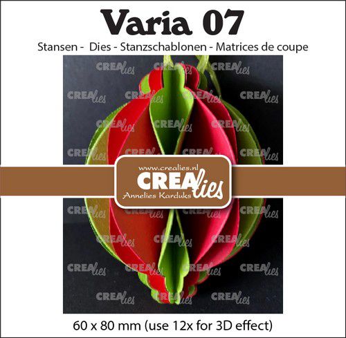 Crealies Varia 07 3D Kerstbal