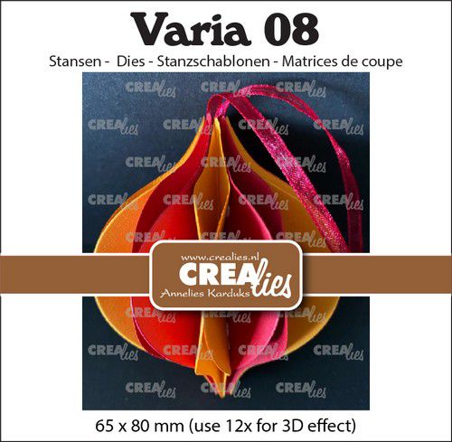 Crealies Varia 08 3D Kerstbal