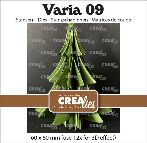 Crealies Varia 09 3D Kerstbal