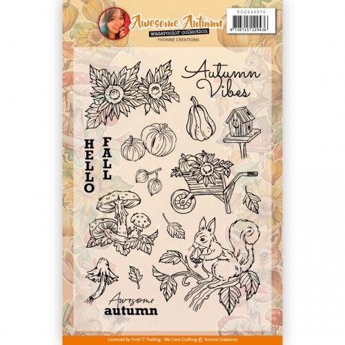 Clear Stamps – Yvonne Creations – Awesome Autumn – Happy Fall