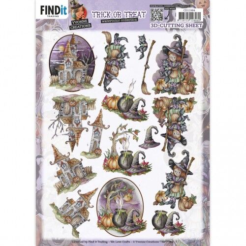 3D Cutting Sheet – Yvonne Creations – Trick or Treat – Halloween Witch