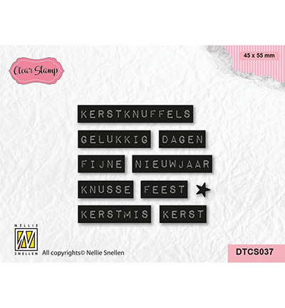 Nellie’s Choice Clearstempel – Kerstknuffels Typed (Nederlandse teksten)
