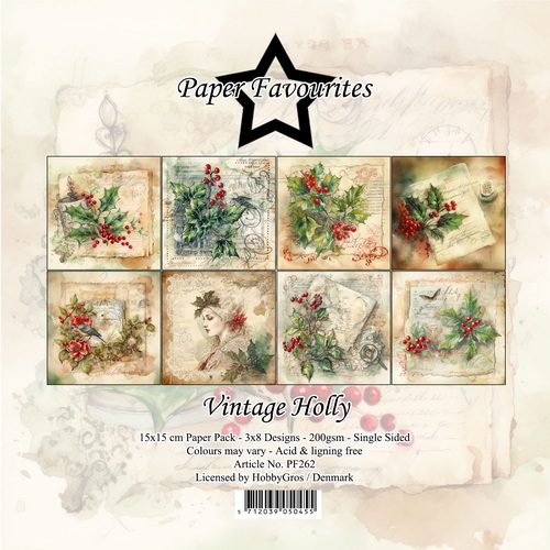 Paperpad 15×15 cm Vintage Holly – Paper Favourites