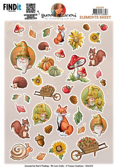3D Cutting Sheet – Yvonne Creations – Small Elements Gnomes