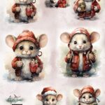Rijstpapier nr. 2 Mouse A4 - Merry Christmas - Art Alchemy
