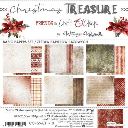 Basic Paper Set 20.3 x 20.3 – Christmas Treasure – Craft O’Clock