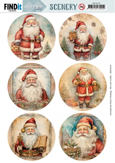 Push Out Scenery – Santa Round – Card Deco