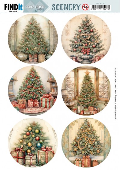 Push Out Scenery – Christmas Tree Round – Card Deco