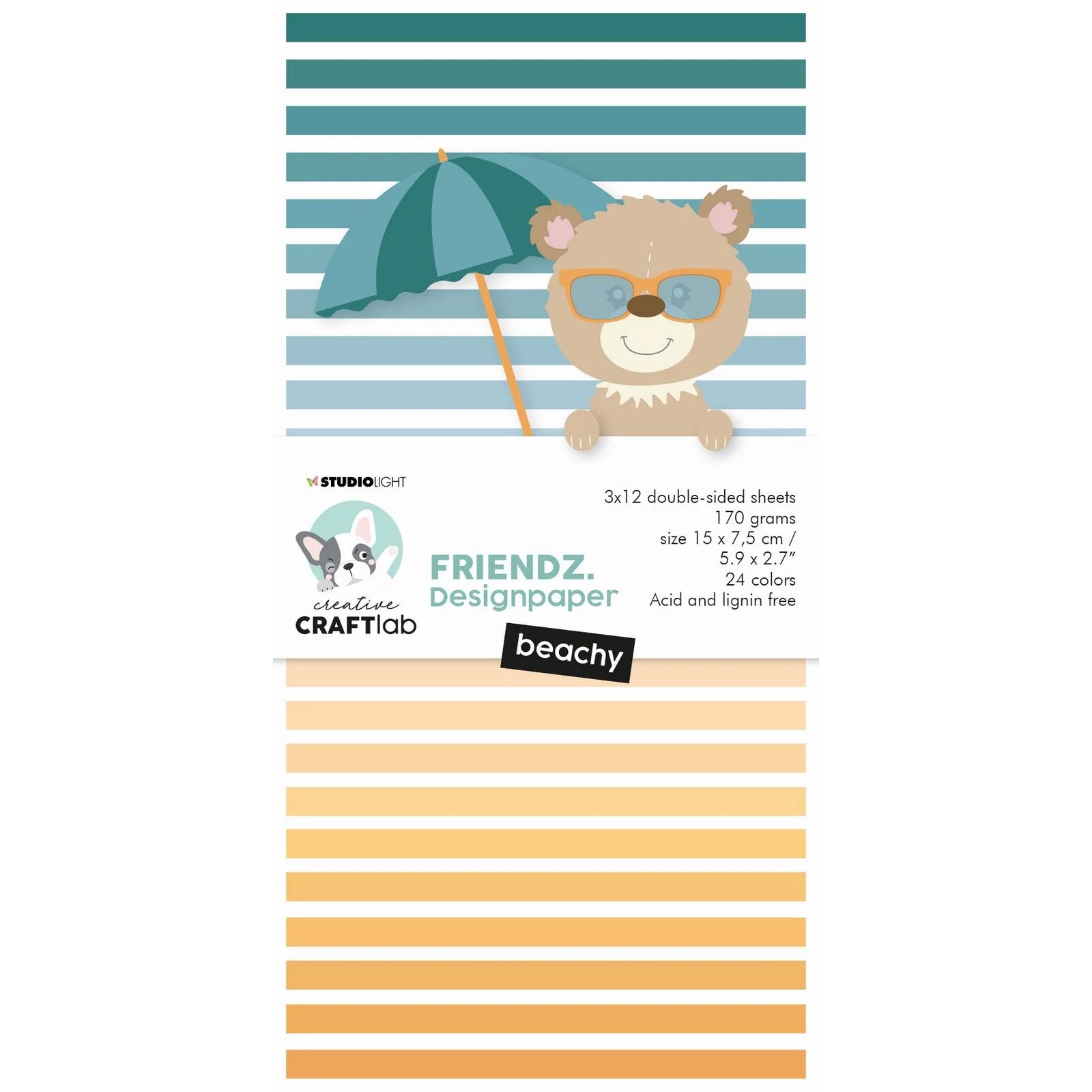Mini Paperpad Beachy Friendz nr.94- CraftLab – StudioLight