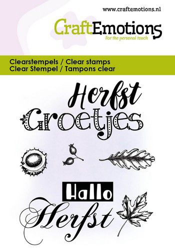 CraftEmotions clearstamps – Herfst groetjes – tekst NL