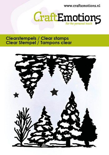 CraftEmotions clearstamps – Landschap bomen en sterren