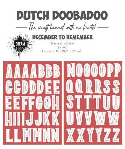 Dutch Doobadoo Stansvel A4 Alfabet to remember 2st 474.007.020