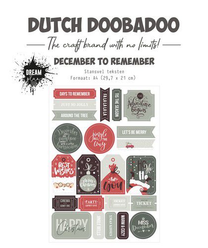 Dutch Doobadoo Stansvel A4 December to remember teksten (EN) 474.007.021