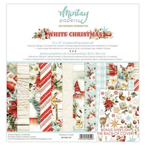 Mintay 12 x 12 Paper Set – White Christmas