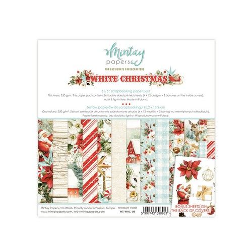 Mintay 6 x 6  Paper Pad – White Christmas