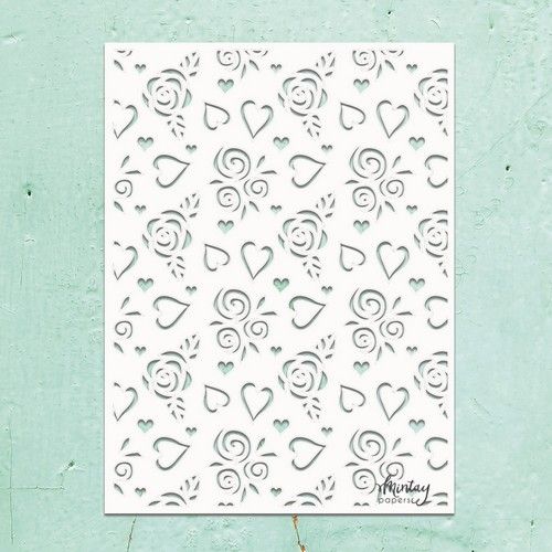 Mintay Kreativa – 6 x 8 Stencil – Hearts & Roses MTK-STEN-27
