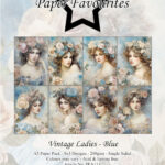 Paperpad  A5 vintage ladies blue - Paper Favourites