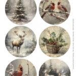 Push-Out Scenery - Berries Beauties - Vintage Christmas Round