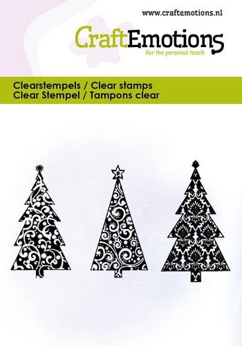 CraftEmotions clearstamps 6x7cm – 3 Kerstbomen