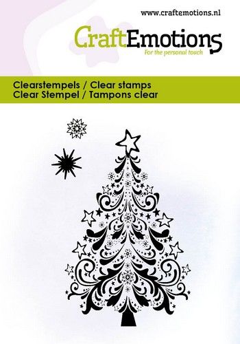 CraftEmotions clearstamps 6x7cm –  Kerstboom ornament & ster
