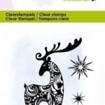 **EUROKNALLER** CraftEmotions clearstamps 6x7cm - Rendier design en sterren