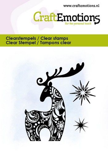 CraftEmotions clearstamps 6x7cm – Rendier design en sterren