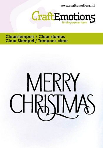 CraftEmotions clearstamps 6x7cm – Tekst Merry Christmas – EN