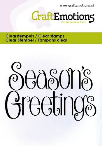 CraftEmotions clearstamps 6x7cm – Tekst Seasons Greetings  – EN