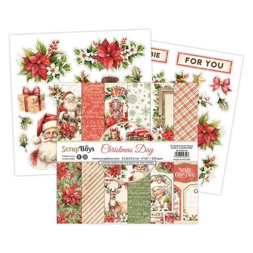 ScrapBoys Christmas Day paperpad 24 vl+cut out elements-DZ