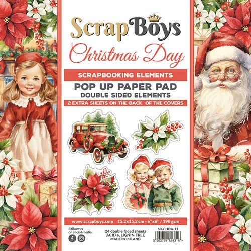 Scrapboys POP UP Paperpad  elements – Christmas Day
