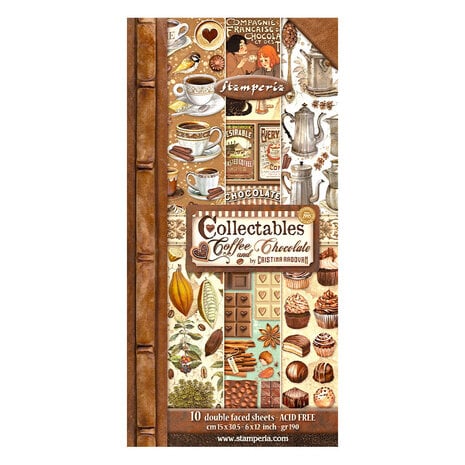 Paperpad 15*30cm- Coffee and chocolate – Stamperia