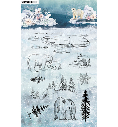 Stencil Arctic Elements Arctic Winter nr.584 – Studiolight
