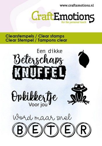 CraftEmotions clearstamps 6x7cm – Beterschapsknuffel Tekst NL