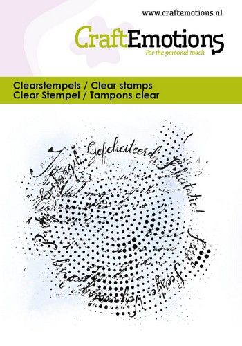 CraftEmotions clearstamps 6x7cm – Grunge cirkel Gefeliciteerd NL