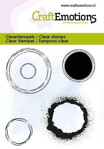 CraftEmotions clearstamps 6x7cm –  Grunge cirkels 4 stuks