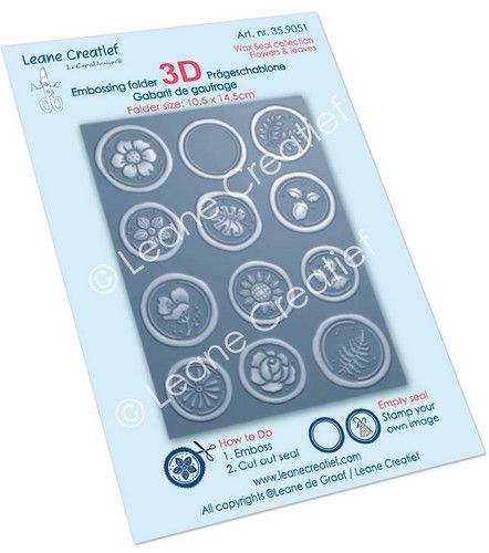 LeCrea – 3D embossing folder Wax zegels, Bloemen & Blaadjes 35.9051 10.5×14.5cm – Ã˜