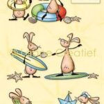 LeCrea - combi clearstamp Bunnies Zomertijd 55.9013