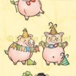 LeCrea - combi clearstamp Feestvarken 55.9006