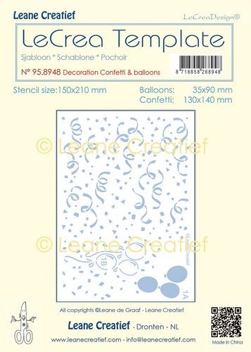 LeCrea – Decoratie Stencil Confetti  & Ballonnen 95.8948