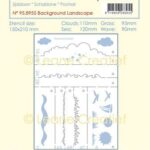 LeCrea - Stencil achtergrond Landschap, Wolken, Zee, Gras, Golven 95.8955