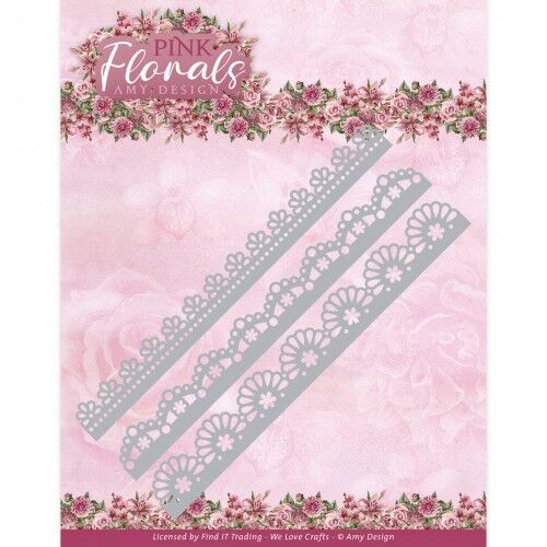 Dies – Amy Design – Pink Florals – Floral Border